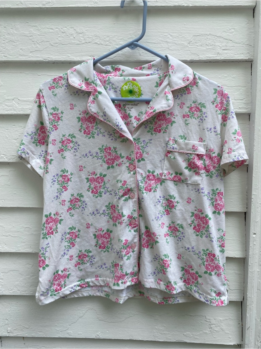 Women's Pink Floral Short-Sleeve Pajama 2 PC Set - Picture 2 of 12